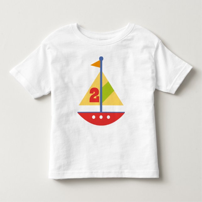 Camiseta Infantil Veleiro do aniversário da criança de 2 anos (Frente)