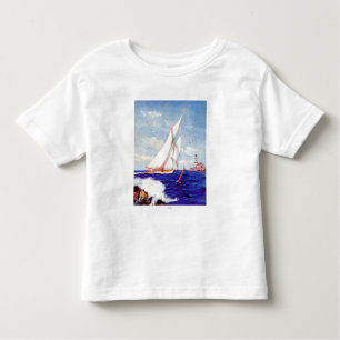 Camiseta Infantil Velejando pelo farol por Albert B. Marcas