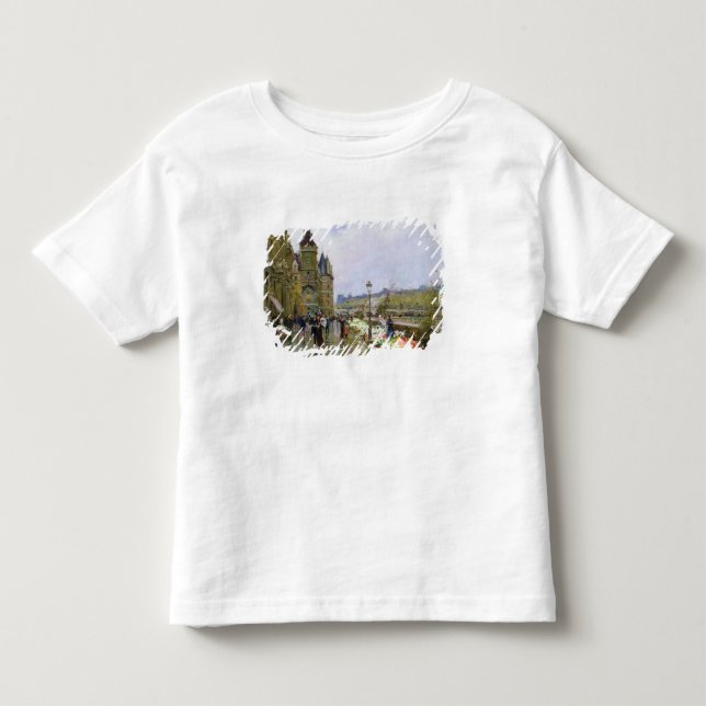 Camiseta Infantil Vendedores da flor pelo Seine (Frente)