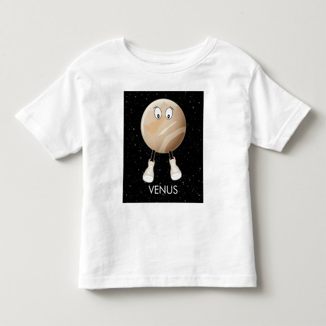 Camiseta Infantil Vênus Planeta e Estrelas (Frente)