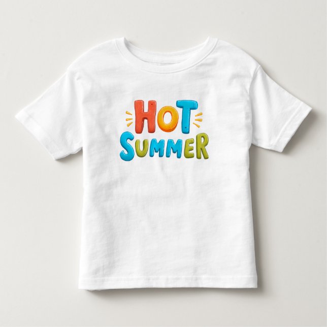 Camiseta Infantil Verão quente - Carimbo da temporada de verão quent (Frente)