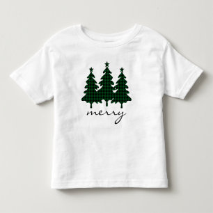 Camiseta Infantil Verde Búfalo Check Árvores de Pinheiro