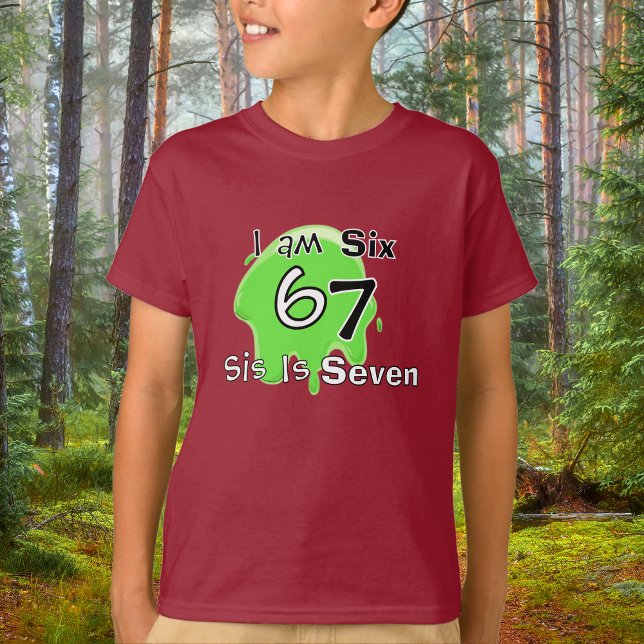 Camiseta Infantil Verde de Slime Fofa 6 7 Personal (Criador carregado)