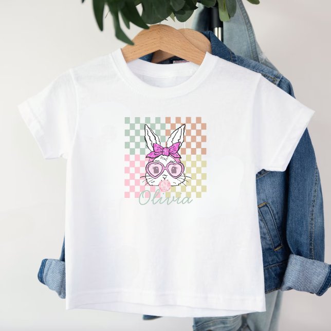 Camiseta Infantil Verificador de coelhos de coelho da Páscoa persona (Criador carregado)