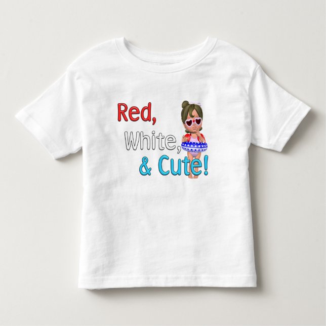 Camiseta Infantil Vermelho, branco & bonito! (Frente)