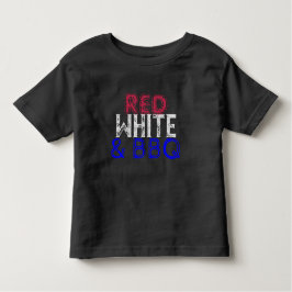 Camiseta Infantil Vermelho, Branco e CHURRASCO