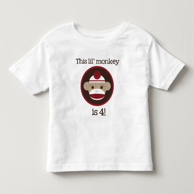 Camiseta Infantil Vermelho e macaco da peúga de Brown: Quarto T do (Frente)