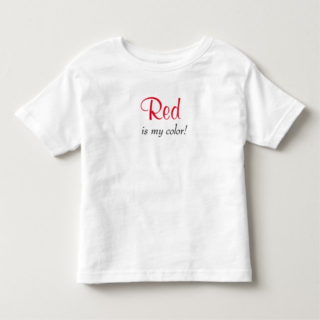 Camiseta Infantil Vermelho é minha cor (Frente)