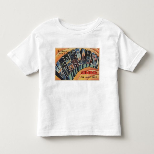 Camiseta Infantil Vermilion, Ohio - grandes cenas da letra (Frente)