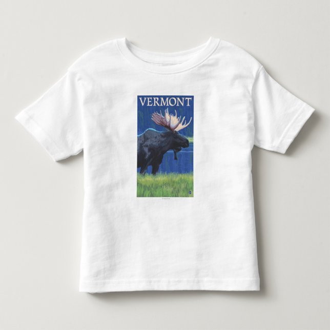 Camiseta Infantil VermontMoose no luar (Frente)