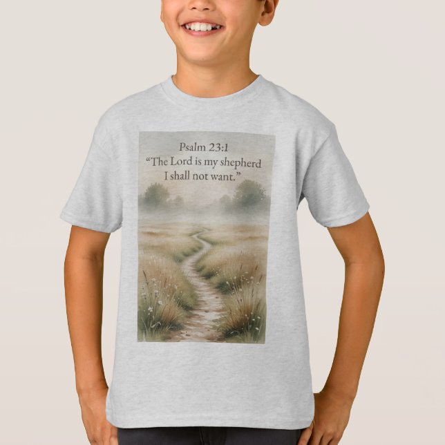 Camiseta Infantil Versículo Bíblico Salmo 23:1 Cri (Frente)