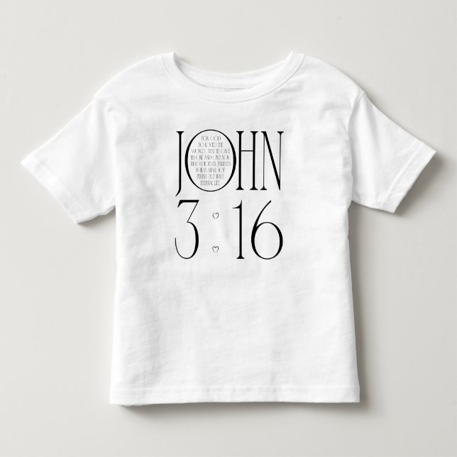 Camiseta Infantil Versículo da Bíblia João 3:16 (Frente)
