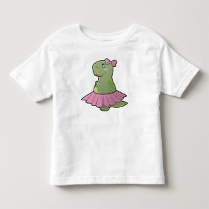 Camiseta Infantil Vestido de T-Rex do dinossauro das meninas da