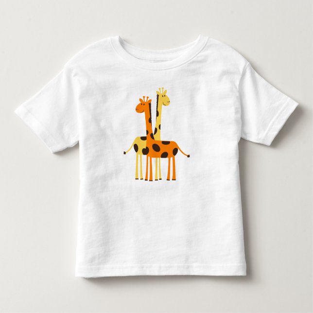 Camiseta Infantil Vestido do plissado da criança do girafa (Frente)