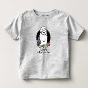 Camiseta Infantil Veterinariana Cinza de ovelha antiga em inglês 1