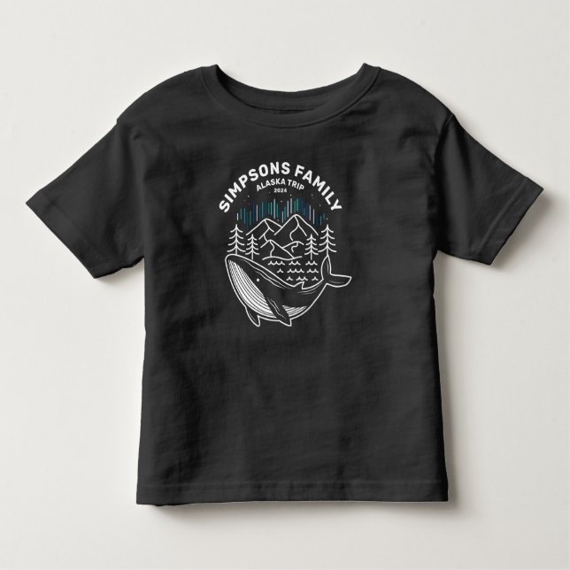 Camiseta Infantil Viagem de Baleia de Cruzeiro do Grupo da Família A (Frente)