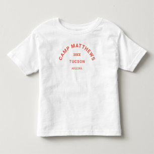 Camiseta Infantil Viagem de Campanha da Família Crest Laranja Queima