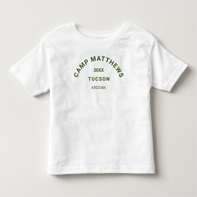 Camiseta Infantil Viagem de Campanha da Família Forest Green Crest (Frente)