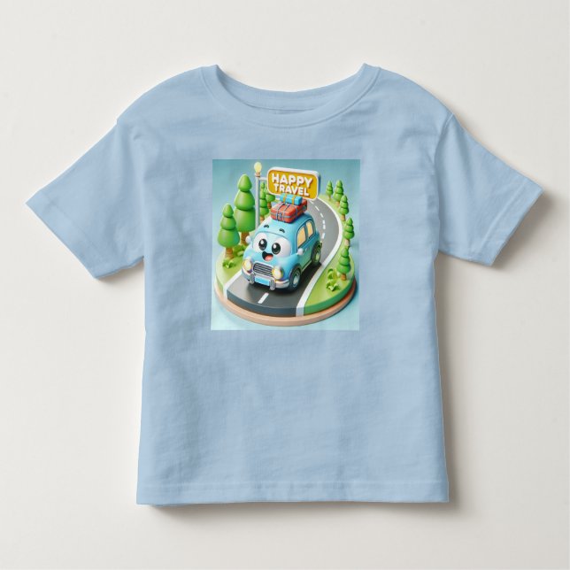 Camiseta Infantil Viagem de Carro por Natasha Us (Frente)