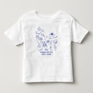 Camiseta Infantil Viagem de Verão Personalizada da Família na Praia 
