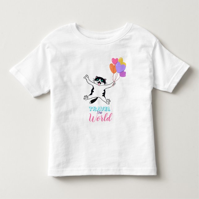 Camiseta Infantil Viagem Gatinho Bonito Do Mundo (Frente)