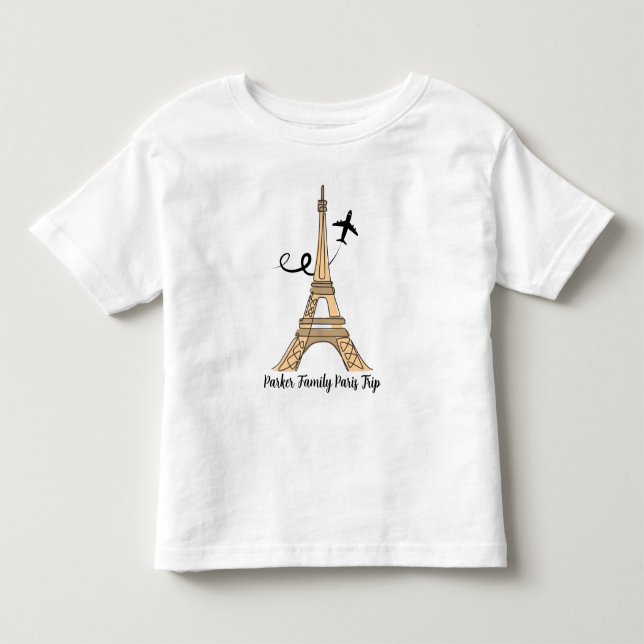 Camiseta Infantil Viagem Personalizada a Paris Chic Torre Eiffel (Frente)