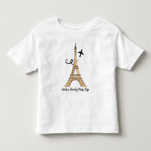 Camiseta Infantil Viagem Personalizada para Paris Chic Torre Eiffel