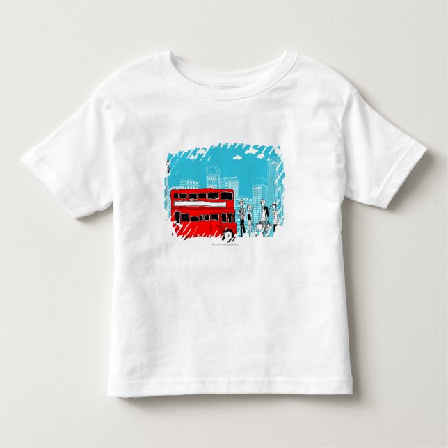 Camiseta Infantil Viagens ao trabalho que esperam no paragem do (Frente)