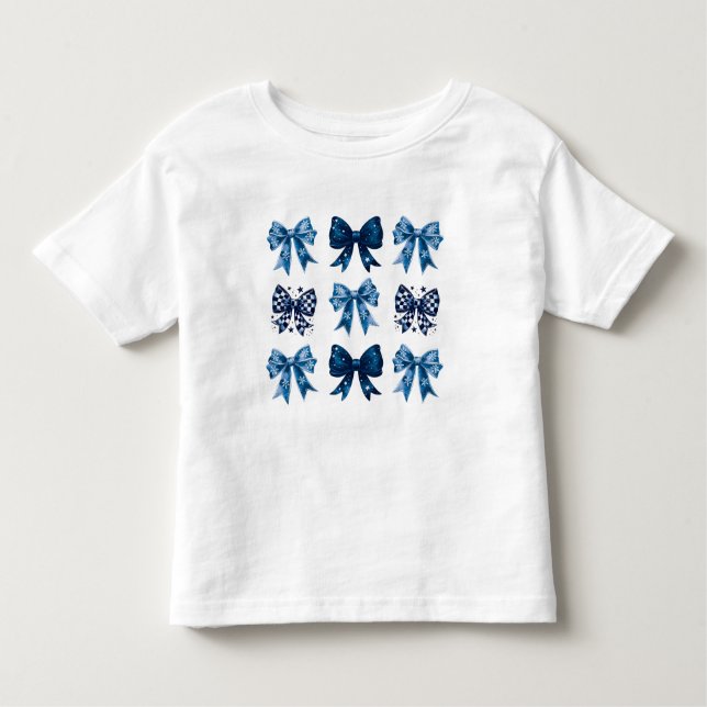 Camiseta Infantil Vibes de pré-disquete de arcos azuis (Frente)