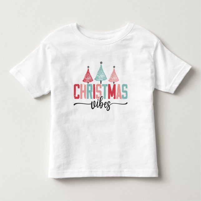 Camiseta Infantil Víblias de Natal - Design de Árvore Festiva (Frente)