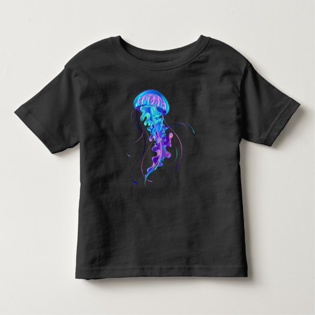 Camiseta Infantil Vibrant Color Glowing Jellyfish (Frente)