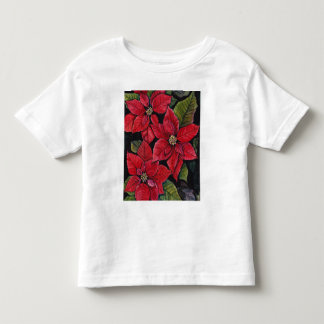 Camiseta Infantil Vibrante Poinsettia em Aquarela  