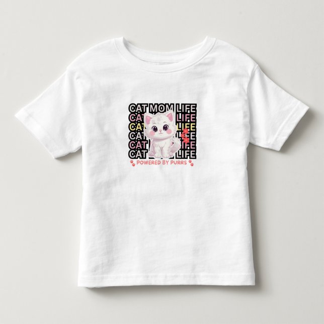 Camiseta Infantil Vida de Mãe de Gato engraçado (Frente)