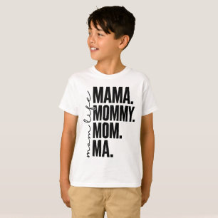 Camiseta Infantil Vida de Mãe Mãe Mamãe