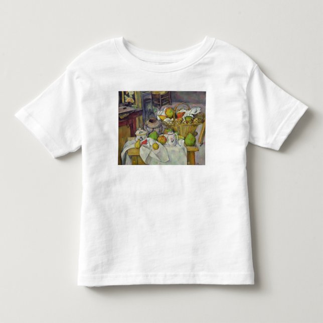 Camiseta Infantil Vida de Paul Cezanne | ainda com cesta, 1888-90 (Frente)