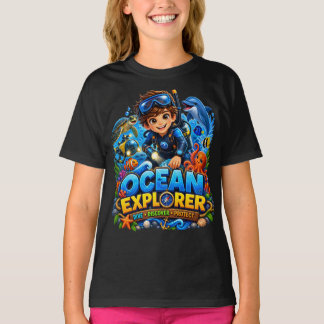 Camiseta Infantil Vida Marinha Ocean Explorer