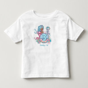 Camiseta Infantil Vida no Mar Mermaid Festa de aniversário com ida