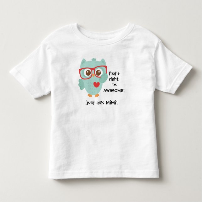 Camiseta Infantil Vidros bonitos de w da coruja do Aqua! (Frente)