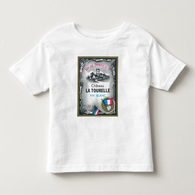 Camiseta Infantil Vin De Bordéus Vinho LabelEurope (Frente)
