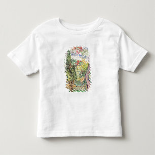 Camiseta Infantil Vincent van Gogh o jardim do hospital de St Paul