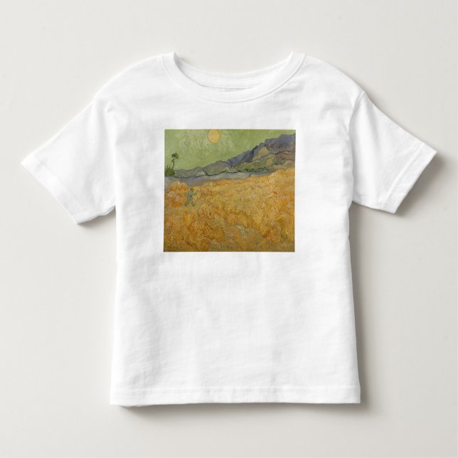 Camiseta Infantil Vincent van Gogh| Wheatfield com Reaper, 1889 (Frente)