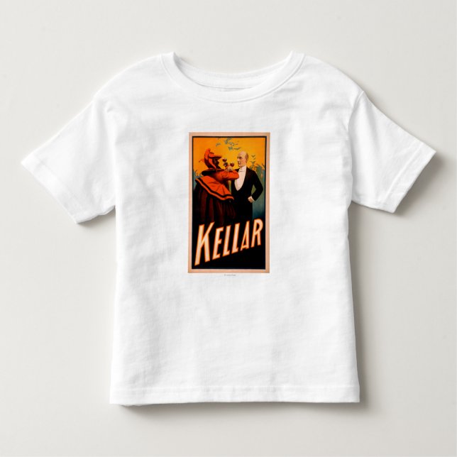 Camiseta Infantil Vinho do bebendo do mágico de Kellar com o diabo (Frente)
