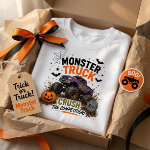Camiseta Infantil Vintage Monster Truck Halloween