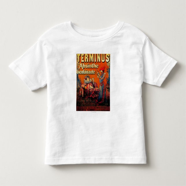 Camiseta Infantil Vintage PosterEurope do absinto do término (Frente)