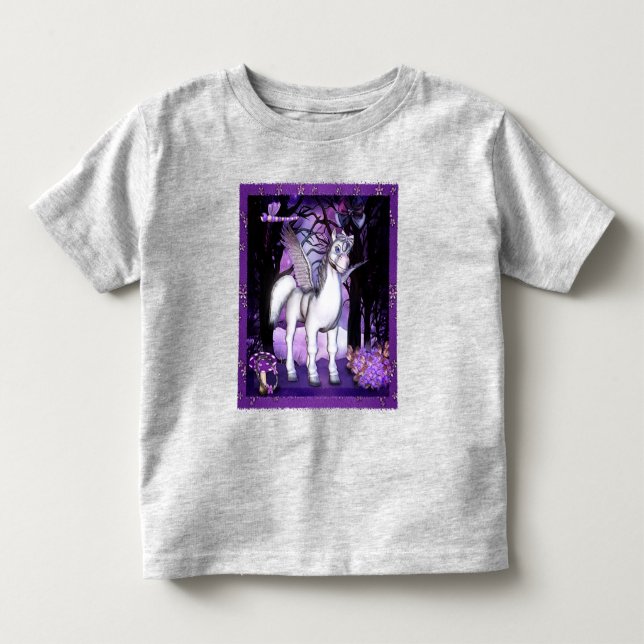 Camiseta Infantil Violet Pegasus Fantasy Art (Frente)
