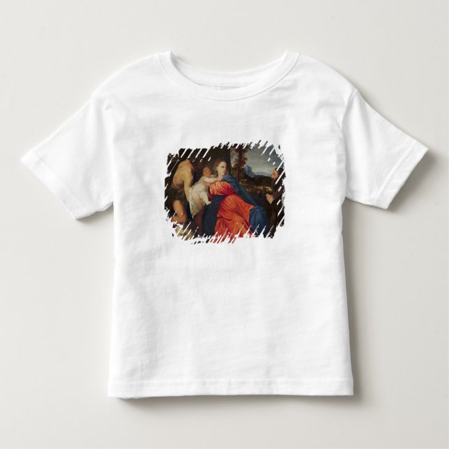 Camiseta Infantil Virgin e criança (Frente)