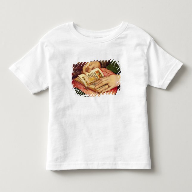 Camiseta Infantil Virgin e criança com santos (Frente)