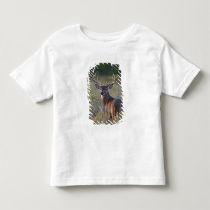 Camiseta Infantil virginianus branco-atado) do Odocoileus dos cervos