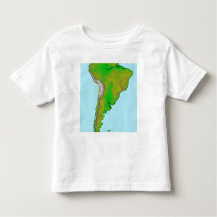 Camiseta Infantil Visão topográfica da América do Sul