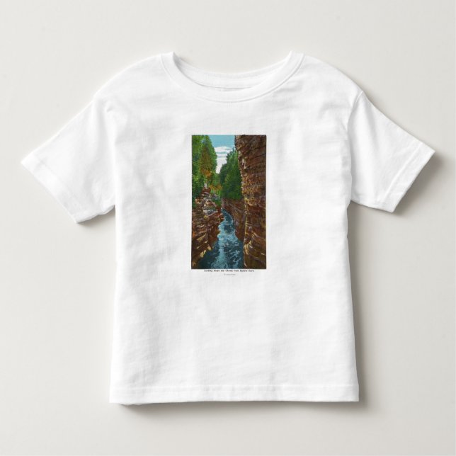 Camiseta Infantil Vista abaixo da falha de Ausable da caverna de (Frente)